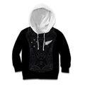 Custom Aotearoa Rugby Kid Hoodie Fern Blacks-Traditional Maori Motifs Design