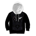 Custom Aotearoa Rugby Kid Hoodie Fern Blacks-Traditional Maori Motifs Design