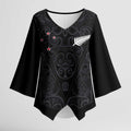 Custom Aotearoa Rugby Kimono Sleeve Blouse Fern Blacks-Traditional Maori Motifs Design
