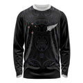 Custom Aotearoa Rugby Long Sleeve Shirt Fern Blacks-Traditional Maori Motifs Design