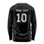 Custom Aotearoa Rugby Long Sleeve Shirt Fern Blacks-Traditional Maori Motifs Design