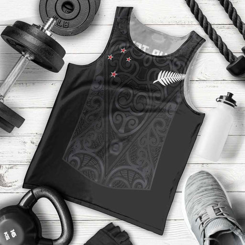 Custom Aotearoa Rugby Men Tank Top Fern Blacks-Traditional Maori Motifs Design