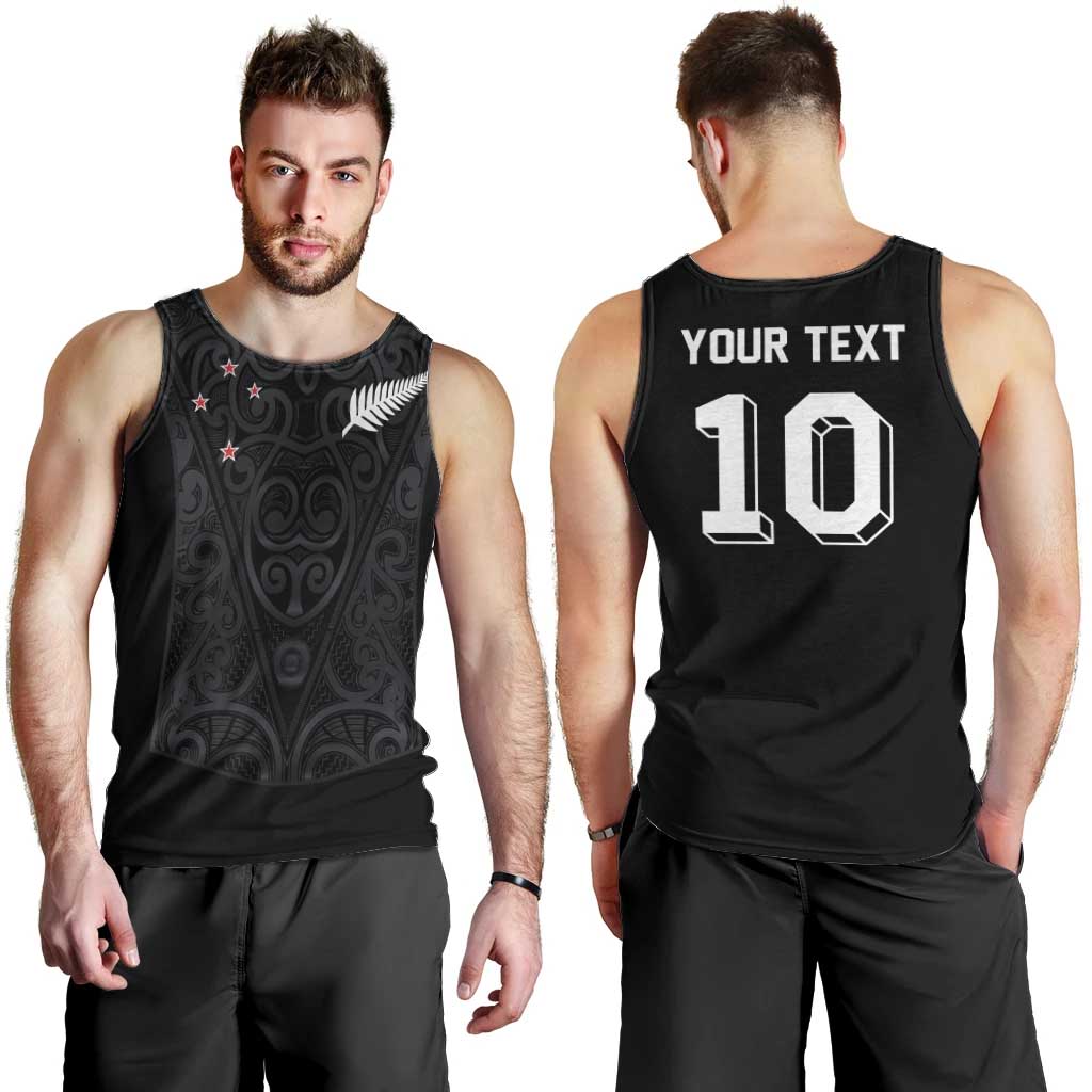 Custom Aotearoa Rugby Men Tank Top Fern Blacks-Traditional Maori Motifs Design