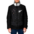 Custom Aotearoa Rugby Padded Jacket Fern Blacks-Traditional Maori Motifs Design