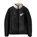 Custom Aotearoa Rugby Padded Jacket Fern Blacks-Traditional Maori Motifs Design