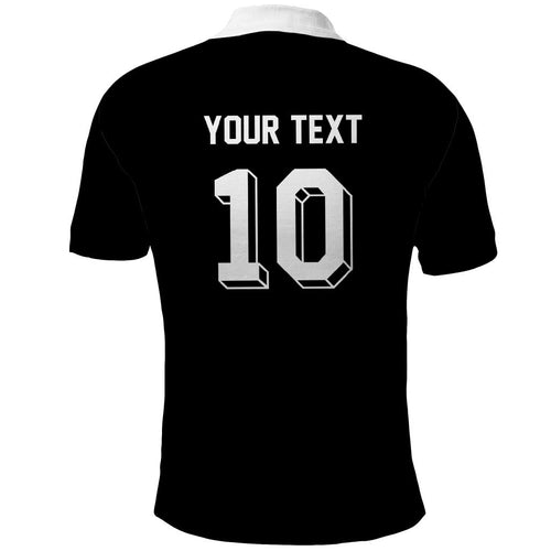 Custom Aotearoa Rugby Polo Shirt Fern Blacks-Traditional Maori Motifs Design