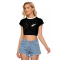 Custom Aotearoa Rugby Raglan Cropped T Shirt Fern Blacks-Traditional Maori Motifs Design