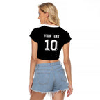 Custom Aotearoa Rugby Raglan Cropped T Shirt Fern Blacks-Traditional Maori Motifs Design