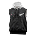 Custom Aotearoa Rugby Sleeveless Hoodie Fern Blacks-Traditional Maori Motifs Design