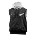 Custom Aotearoa Rugby Sleeveless Hoodie Fern Blacks-Traditional Maori Motifs Design