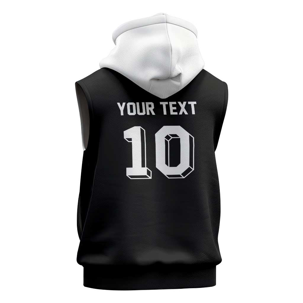Custom Aotearoa Rugby Sleeveless Hoodie Fern Blacks-Traditional Maori Motifs Design
