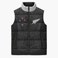 Custom Aotearoa Rugby Sleeveless Puffer Jacket Fern Blacks-Traditional Maori Motifs Design