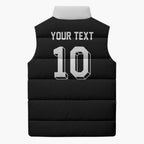 Custom Aotearoa Rugby Sleeveless Puffer Jacket Fern Blacks-Traditional Maori Motifs Design