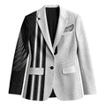 Custom New Zealand Football Blazer Silver Fern and Maori Tribal Black White Half Sporty Style
