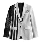 Custom New Zealand Football Blazer Silver Fern and Maori Tribal Black White Half Sporty Style