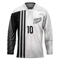 Custom New Zealand Football Hockey Jersey Silver Fern and Maori Tribal Black White Half Sporty Style