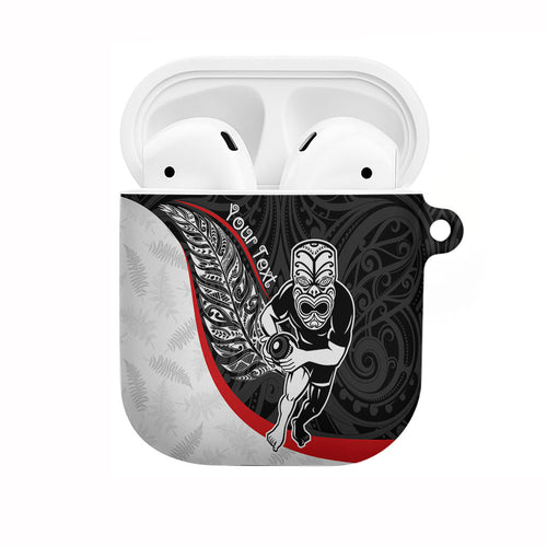 Personalised Aotearoa Lawn Bowls AirPods Case Maori Warrior and Silver Fern Sporty Style
