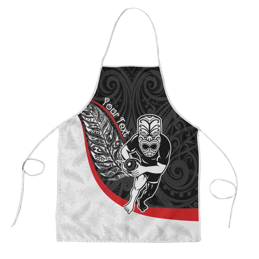 Personalised Aotearoa Lawn Bowls Apron Maori Warrior and Silver Fern Sporty Style