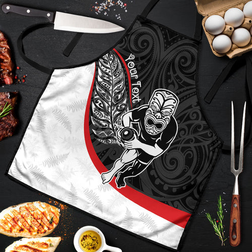 Personalised Aotearoa Lawn Bowls Apron Maori Warrior and Silver Fern Sporty Style