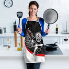 Personalised Aotearoa Lawn Bowls Apron Maori Warrior and Silver Fern Sporty Style