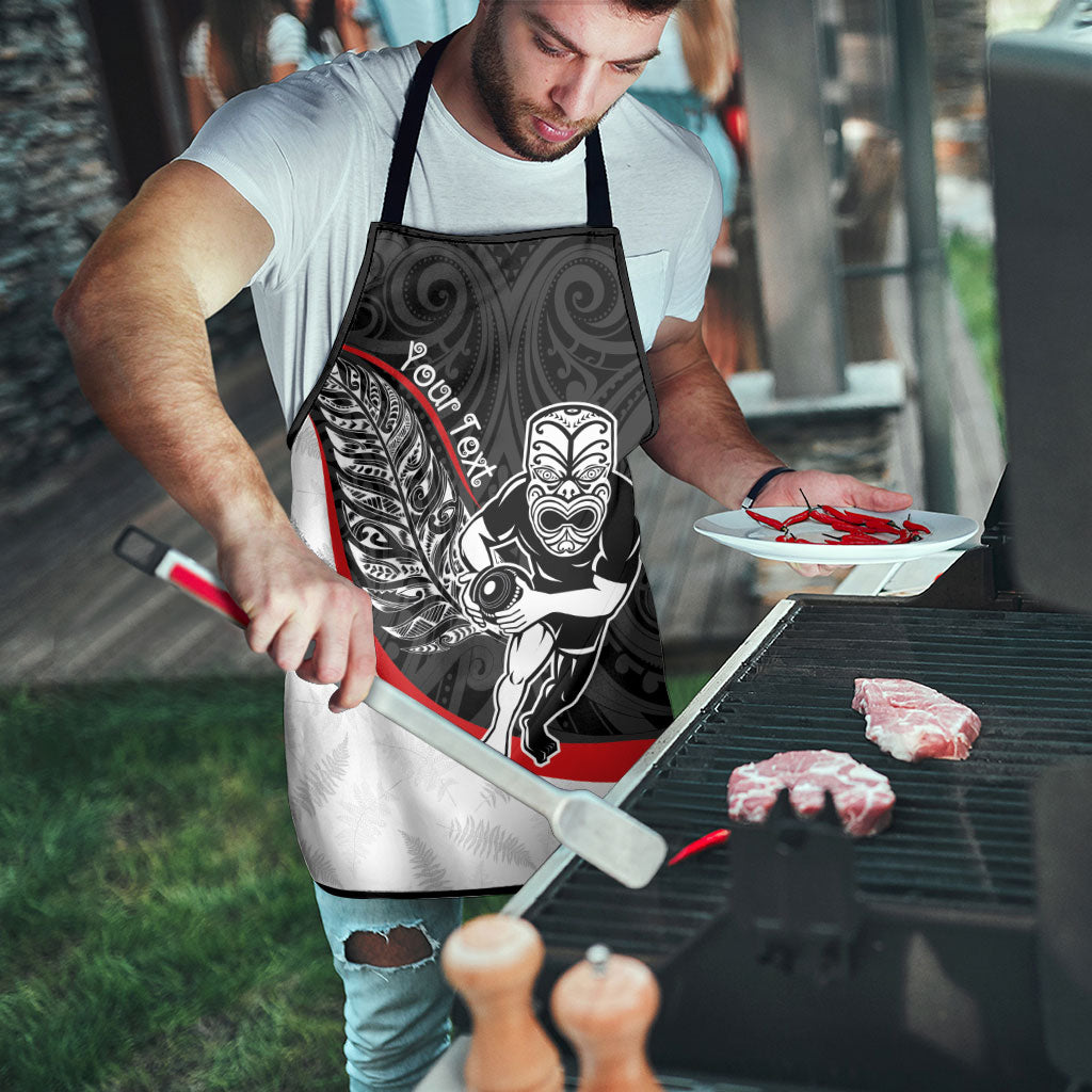 Personalised Aotearoa Lawn Bowls Apron Maori Warrior and Silver Fern Sporty Style