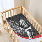 Personalised Aotearoa Lawn Bowls Baby Bed Cover Maori Warrior and Silver Fern Sporty Style