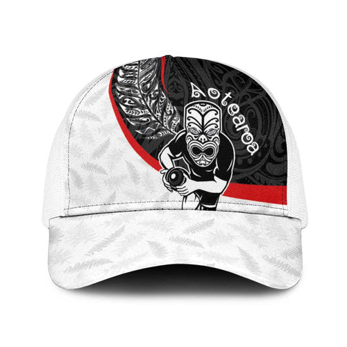 Aotearoa Lawn Bowls Baseball Net Cap Maori Warrior and Silver Fern Sporty Style