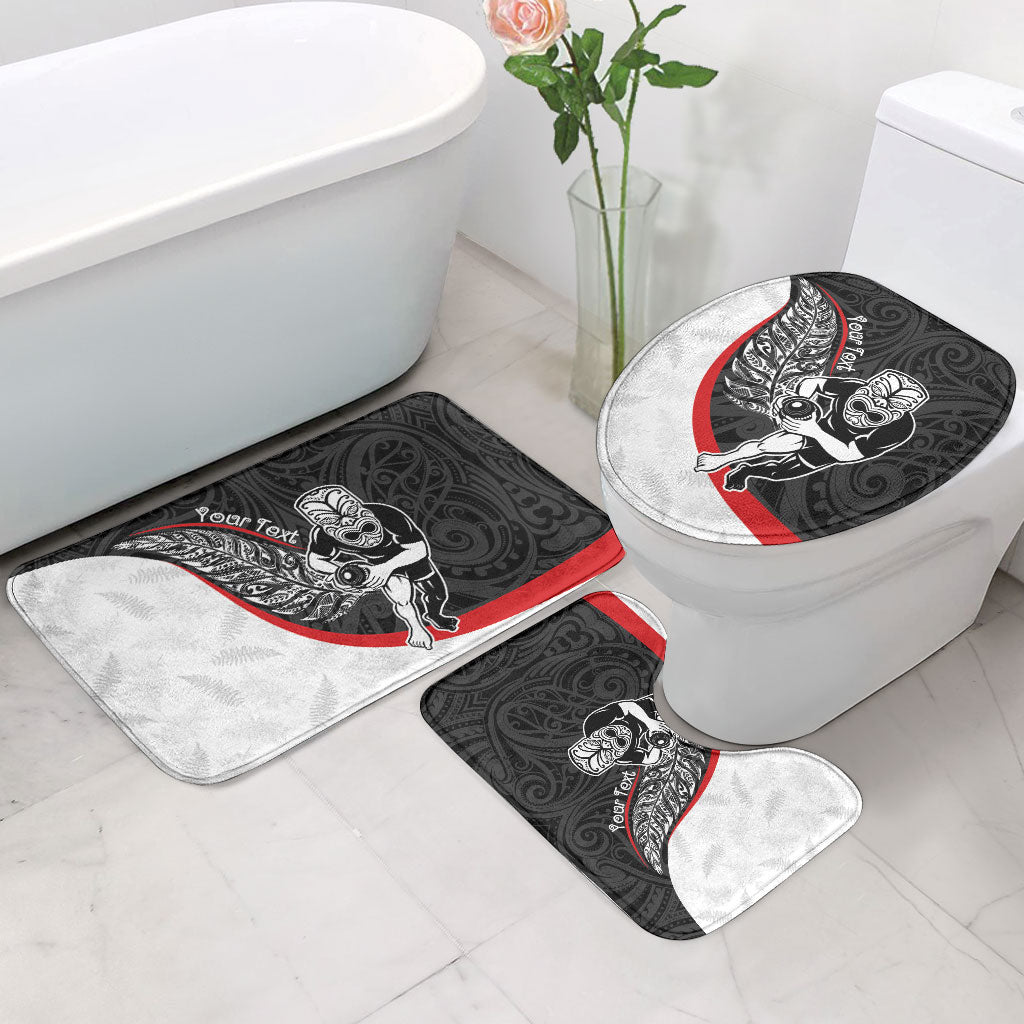 Personalised Aotearoa Lawn Bowls Bathroom Set Maori Warrior and Silver Fern Sporty Style