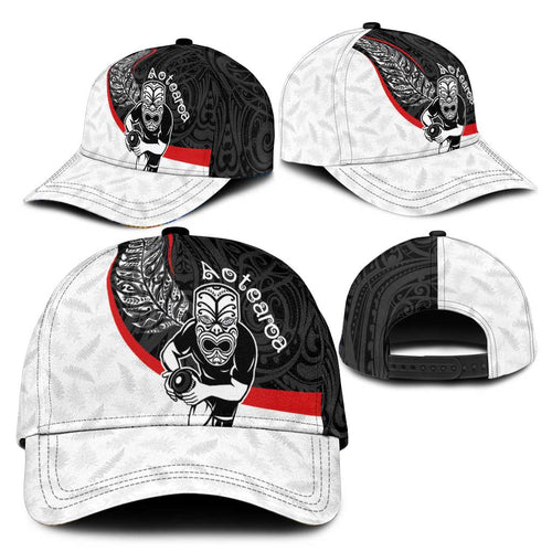 Aotearoa Lawn Bowls Classic Cap Maori Warrior and Silver Fern Sporty Style