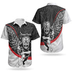 Personalised Aotearoa Lawn Bowls Couples Matching Off Shoulder Maxi Dress and Hawaiian Shirt Maori Warrior and Silver Fern Sporty Style