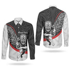 Personalised Aotearoa Lawn Bowls Couples Matching Short Sleeve Bodycon Dress and Long Sleeve Button Shirt Maori Warrior and Silver Fern Sporty Style