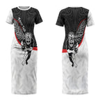 Personalised Aotearoa Lawn Bowls Couples Matching Short Sleeve Bodycon Dress and Long Sleeve Button Shirt Maori Warrior and Silver Fern Sporty Style
