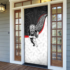 Aotearoa Lawn Bowls Door Cover Maori Warrior and Silver Fern Sporty Style