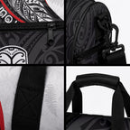 Personalised Aotearoa Lawn Bowls Duffle Bag Maori Warrior and Silver Fern Sporty Style