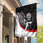 Personalised Aotearoa Lawn Bowls Garden Flag Maori Warrior and Silver Fern Sporty Style