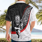 Personalised Aotearoa Lawn Bowls Hawaiian Shirt Maori Warrior and Silver Fern Sporty Style