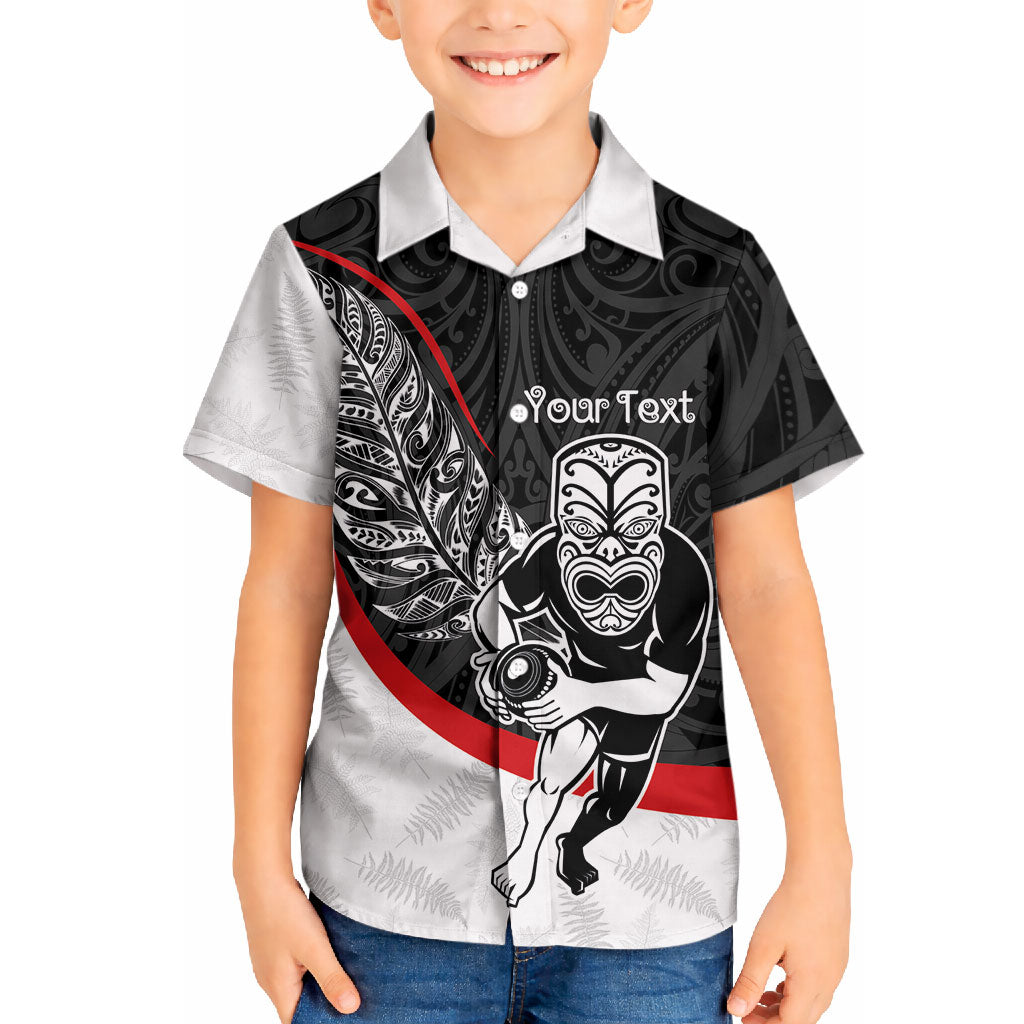 Personalised Aotearoa Lawn Bowls Hawaiian Shirt Maori Warrior and Silver Fern Sporty Style