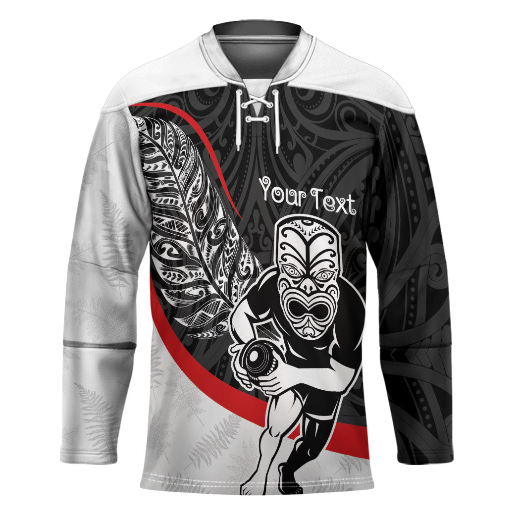 Personalised Aotearoa Lawn Bowls Hockey Jersey Maori Warrior and Silver Fern Sporty Style