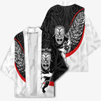 Personalised Aotearoa Lawn Bowls Kimono Maori Warrior and Silver Fern Sporty Style