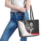 Personalised Aotearoa Lawn Bowls Leather Tote Bag Maori Warrior and Silver Fern Sporty Style