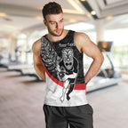 Personalised Aotearoa Lawn Bowls Men Tank Top Maori Warrior and Silver Fern Sporty Style