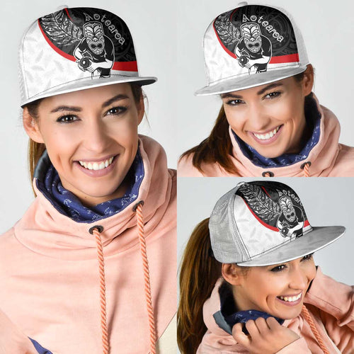 Aotearoa Lawn Bowls Mesh Trucker Cap Maori Warrior and Silver Fern Sporty Style