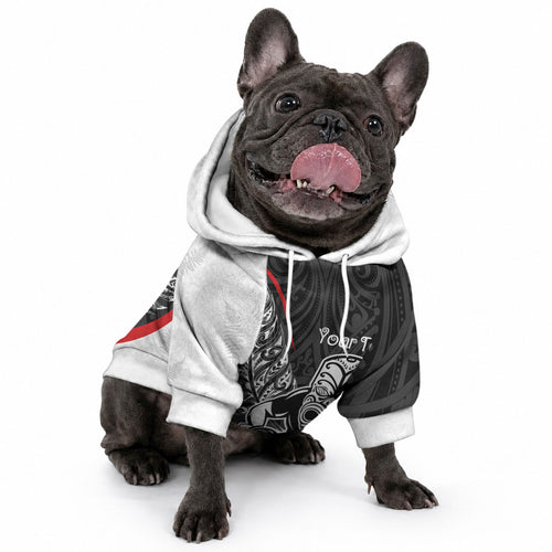 Personalised Aotearoa Lawn Bowls Pet Hoodie Maori Warrior and Silver Fern Sporty Style