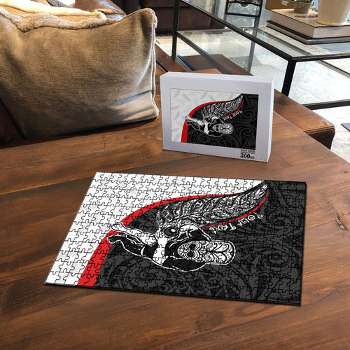 Personalised Aotearoa Lawn Bowls Puzzle Maori Warrior and Silver Fern Sporty Style