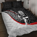 Personalised Aotearoa Lawn Bowls Quilt Bed Set Maori Warrior and Silver Fern Sporty Style