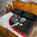 Personalised Aotearoa Lawn Bowls Quilt Bed Set Maori Warrior and Silver Fern Sporty Style