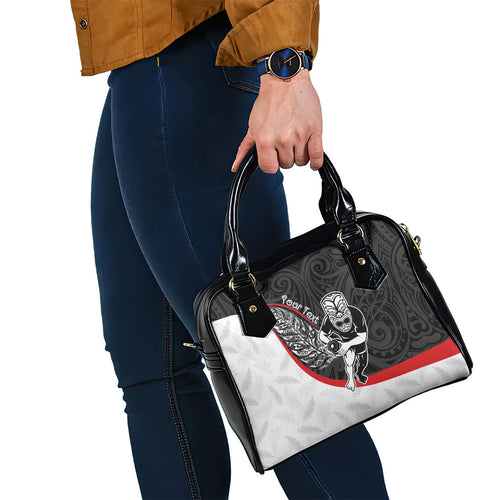 Personalised Aotearoa Lawn Bowls Shoulder Handbag Maori Warrior and Silver Fern Sporty Style