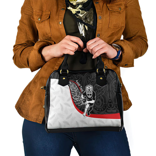 Personalised Aotearoa Lawn Bowls Shoulder Handbag Maori Warrior and Silver Fern Sporty Style