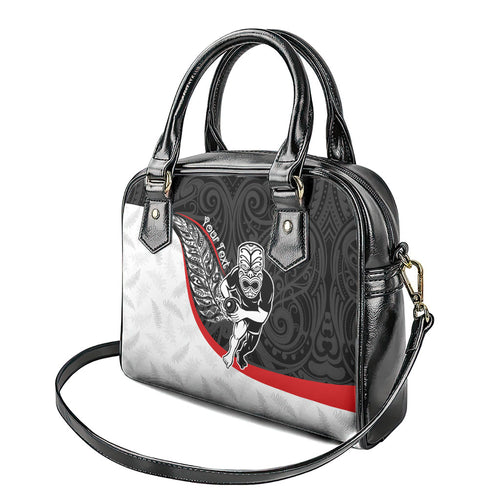 Personalised Aotearoa Lawn Bowls Shoulder Handbag Maori Warrior and Silver Fern Sporty Style