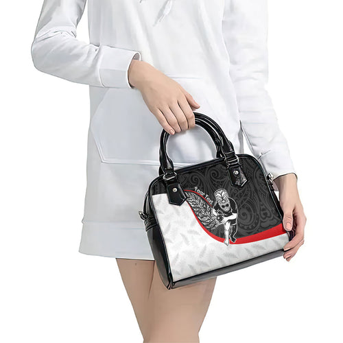 Personalised Aotearoa Lawn Bowls Shoulder Handbag Maori Warrior and Silver Fern Sporty Style